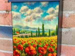 Poppy Field in Tuscany Colonial Mailbox Cover