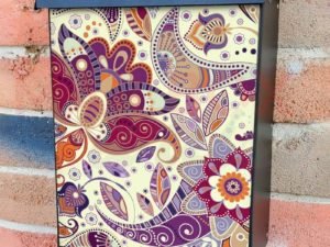 Pretty Purple Paisley Design Colonial Mailbox Cover