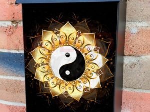 Yin and Yang Mandala Colonial Mailbox Cover