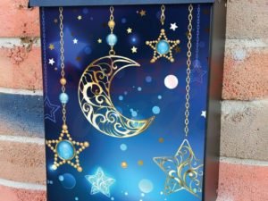 Bohemian Moon and Stars Colonial Mailbox Cover
