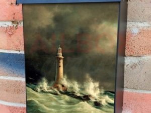 Lighthouse at Stora Balt by Anton Melbye Colonial Mailbox Cover