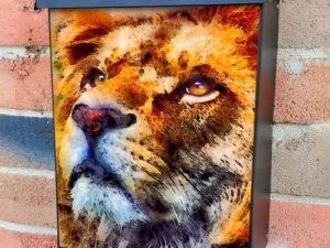 Beautiful Lion Face Colonial Mailbox Cover