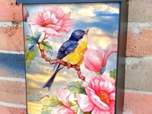 Little Bird on a Blooming Tree Colonial Mailbox Cover