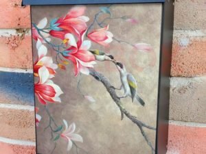 Pretty Asian Birds Colonial Mailbox Cover