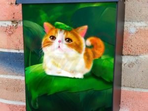 Cute Fairy Kitten on a Leaf Colonial Mailbox Cover