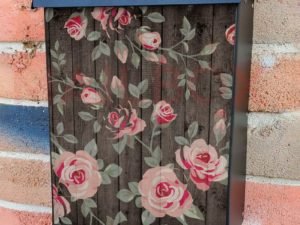 Flowers on Wood Background #4 Colonial Mailbox Cover