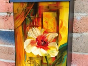 Colorful Abstract Flower Colonial Mailbox Cover