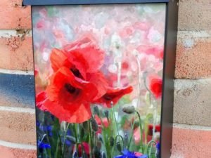 Summer Poppy Field Colonial Mailbox Cover