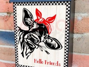 Cow in Bandana Colonial Mailbox Cover