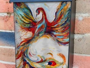 The Rainbow Phoenix Colonial Mailbox Cover