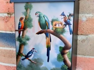 The Tweeting Hour Colonial Mailbox Cover