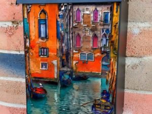 Colorful Buildings of Venice Colonial Mailbox Cover