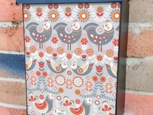 Folk Birds and Flowers #2 Colonial Mailbox Cover