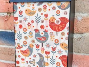 Folk Birds and Flowers #3 Colonial Mailbox Cover