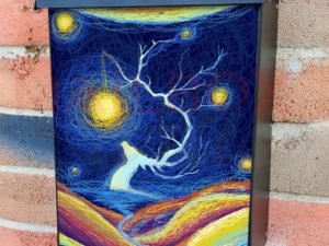 Van Gogh Style Magical Deer Colonial Mailbox Cover