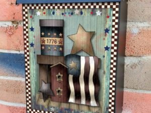 American Farmhouse Patriot Design Colonial Mailbox Cover