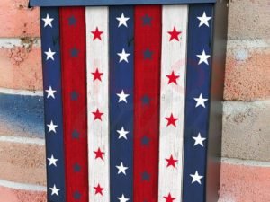 American Stripes and Stars Colonial Mailbox Cover