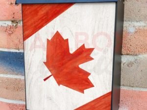 Painted Canadian Flag Design Colonial Mailbox Cover