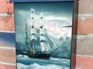 Beautiful Sail Ship on the Ocean Colonial Mailbox Cover