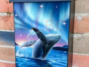 Humpback Whale and the Northern Light Colonial Mailbox Cover