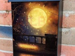 Full Moon Above the Balcony Colonial Mailbox Cover