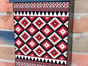 Aztec Folk Pattern Colonial Mailbox Cover