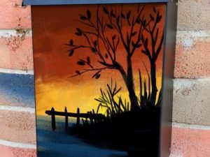 Sunset over the Lake #2 Colonial Mailbox Cover