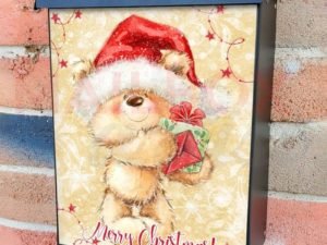Teddy Bear Santa Colonial Mailbox Cover
