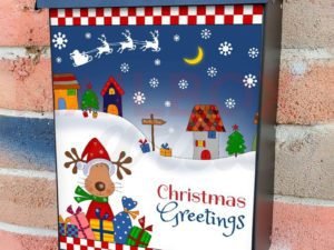 Rudolph and Santa's Village Colonial Mailbox Cover