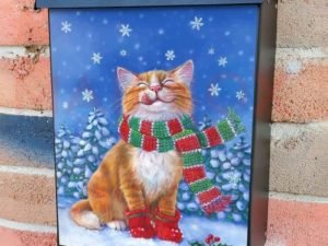 Kitten's First Snow Colonial Mailbox Cover