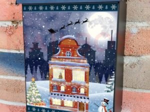 Christmas Eve in the City Colonial Mailbox Cover