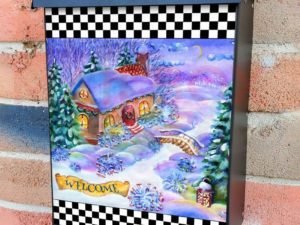 Cozy Christmas Cottage Colonial Mailbox Cover