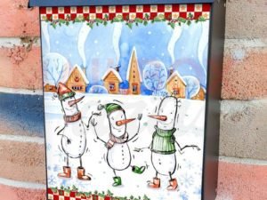 Cute Dancing Snowmen Colonial Mailbox Cover