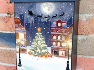 Christmas Night in the City #2 Colonial Mailbox Cover