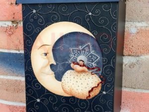 Winter Fairy on the Moon Colonial Mailbox Cover