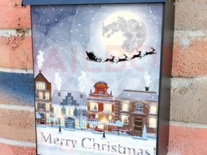 Christmas Night in the City Colonial Mailbox Cover