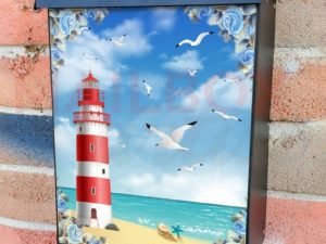 Beautiful Summer Lighthouse Colonial Mailbox Cover