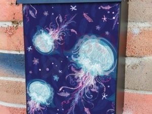 Underwater Paradise with Jellyfishes Colonial Mailbox Cover