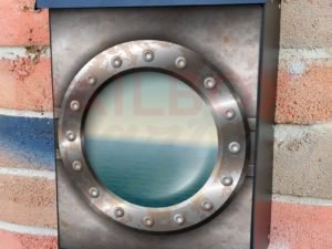 Peaceful View Through a Ship Porthole #2 Colonial Mailbox Cover