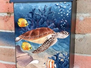 Beautiful Sea Turtle #2 Colonial Mailbox Cover