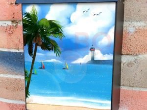 Beautiful Tropical Summer Colonial Mailbox Cover