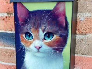 Beautiful Kitten Face Colonial Mailbox Cover