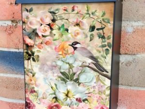 Vintage Bird and Flowers Colonial Mailbox Cover