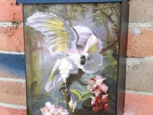 Cockatoo and Flowers by William Mussill Colonial Mailbox Cover