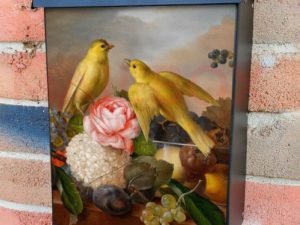 Flowers and Birds by Xavier Petter #2 Colonial Mailbox Cover