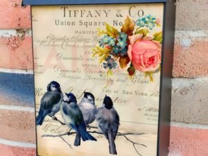 Vintage Birds and Roses #2 Colonial Mailbox Cover