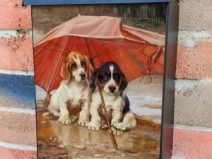 H. Trood: Wait Till the Clouds Roll by Colonial Mailbox Cover