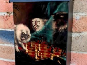 Talboys Checkmate by Agnes Augusta Colonial Mailbox Cover