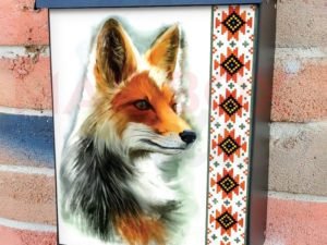 Beautiful Arctic Fox Colonial Mailbox Cover