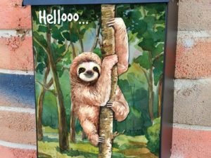 Cute Sloth on the Tree Colonial Mailbox Cover
